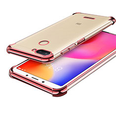 Xiaomi Redmi 6用極薄ソフトケース シリコンケース 耐衝撃 全面保護 クリア透明 H01 Xiaomi ローズゴールド