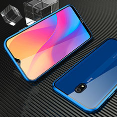 Xiaomi Redmi 8A用ケース 高級感 手触り良い アルミメタル 製の金属製 360度 フルカバーバンパー 鏡面 カバー M02 Xiaomi ネイビー