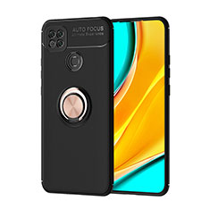 Xiaomi Redmi 9 Activ用極薄ソフトケース シリコンケース 耐衝撃 全面保護 アンド指輪 マグネット式 バンパー SD1 Xiaomi ゴールド・ブラック