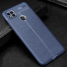 Xiaomi Redmi 9 Activ用シリコンケース ソフトタッチラバー レザー柄 カバー WL2 Xiaomi ネイビー