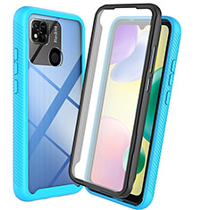 Xiaomi Redmi 9 Activ用360度 フルカバー ハイブリットバンパーケース クリア透明 プラスチック カバー ZJ3 Xiaomi ブルー