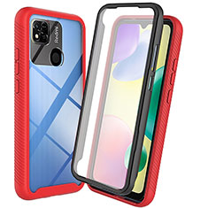 Xiaomi Redmi 9 Activ用360度 フルカバー ハイブリットバンパーケース クリア透明 プラスチック カバー ZJ3 Xiaomi レッド