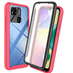 Xiaomi Redmi 9 Activ用360度 フルカバー ハイブリットバンパーケース クリア透明 プラスチック カバー ZJ3 Xiaomi ローズレッド