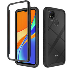 Xiaomi Redmi 9 Activ用360度 フルカバー ハイブリットバンパーケース クリア透明 プラスチック カバー ZJ4 Xiaomi ブラック