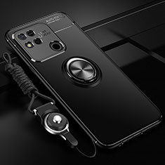 Xiaomi Redmi 9 Activ用極薄ソフトケース シリコンケース 耐衝撃 全面保護 アンド指輪 マグネット式 バンパー SD3 Xiaomi ブラック