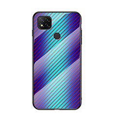 Xiaomi Redmi 9 Activ用ハイブリットバンパーケース プラスチック 鏡面 虹 グラデーション 勾配色 カバー LS2 Xiaomi ネイビー