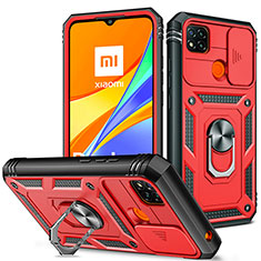 Xiaomi Redmi 9 Activ用ハイブリットバンパーケース プラスチック アンド指輪 マグネット式 MQ5 Xiaomi レッド