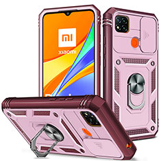 Xiaomi Redmi 9 Activ用ハイブリットバンパーケース プラスチック アンド指輪 マグネット式 MQ5 Xiaomi ピンク