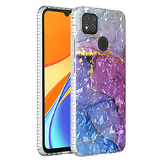 Xiaomi Redmi 9 Activ用シリコンケース ソフトタッチラバー バタフライ パターン カバー Y04B Xiaomi パープル