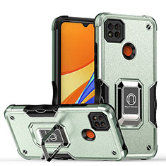 Xiaomi Redmi 9 Activ用ハイブリットバンパーケース プラスチック アンド指輪 マグネット式 QW1 Xiaomi ライトグリーン