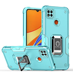 Xiaomi Redmi 9 Activ用ハイブリットバンパーケース プラスチック アンド指輪 マグネット式 QW1 Xiaomi ブルー