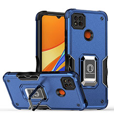 Xiaomi Redmi 9 Activ用ハイブリットバンパーケース プラスチック アンド指輪 マグネット式 QW1 Xiaomi ネイビー