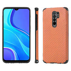 Xiaomi Redmi 9用極薄ソフトケース シリコンケース 耐衝撃 全面保護 マグネット式 バンパー S01D Xiaomi ブラウン