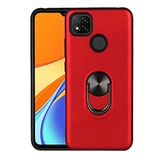 Xiaomi Redmi 9 India用ハイブリットバンパーケース プラスチック アンド指輪 マグネット式 S02 Xiaomi レッド