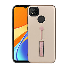 Xiaomi Redmi 9 India用ハイブリットバンパーケース スタンド プラスチック 兼シリコーン カバー A03 Xiaomi ゴールド