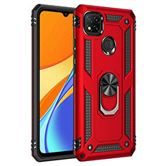 Xiaomi Redmi 9 India用ハイブリットバンパーケース プラスチック アンド指輪 マグネット式 MQ3 Xiaomi レッド