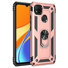 Xiaomi Redmi 9 India用ハイブリットバンパーケース プラスチック アンド指輪 マグネット式 MQ3 Xiaomi ローズゴールド