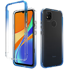 Xiaomi Redmi 9 India用前面と背面 360度 フルカバー 極薄ソフトケース シリコンケース 耐衝撃 全面保護 バンパー 勾配色 透明 Xiaomi ダークグレー