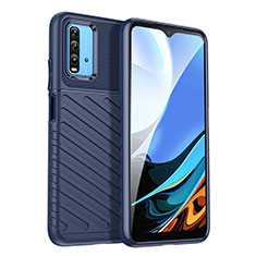 Xiaomi Redmi 9 Power用シリコンケース ソフトタッチラバー ツイル カバー MF1 Xiaomi ネイビー