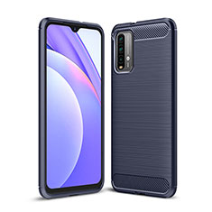 Xiaomi Redmi 9 Power用シリコンケース ソフトタッチラバー ライン カバー Xiaomi ネイビー