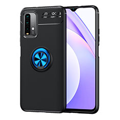 Xiaomi Redmi 9 Power用極薄ソフトケース シリコンケース 耐衝撃 全面保護 アンド指輪 マグネット式 バンパー SD1 Xiaomi ネイビー・ブラック