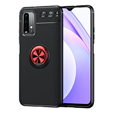 Xiaomi Redmi 9 Power用極薄ソフトケース シリコンケース 耐衝撃 全面保護 アンド指輪 マグネット式 バンパー SD1 Xiaomi レッド・ブラック