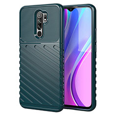 Xiaomi Redmi 9 Prime India用シリコンケース ソフトタッチラバー ライン カバー Xiaomi グリーン