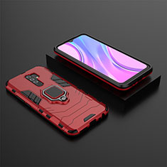 Xiaomi Redmi 9 Prime India用ハイブリットバンパーケース プラスチック アンド指輪 マグネット式 KC1 Xiaomi レッド