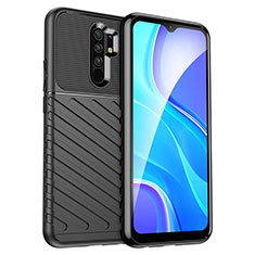 Xiaomi Redmi 9 Prime India用シリコンケース ソフトタッチラバー ツイル カバー MF1 Xiaomi ブラック