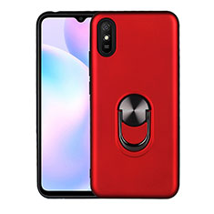 Xiaomi Redmi 9A用極薄ソフトケース シリコンケース 耐衝撃 全面保護 アンド指輪 マグネット式 バンパー T03 Xiaomi レッド