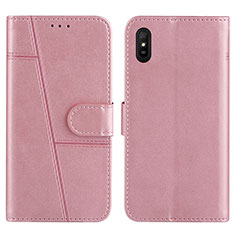 Xiaomi Redmi 9A用手帳型 レザーケース スタンド カバー Y01X Xiaomi ローズゴールド