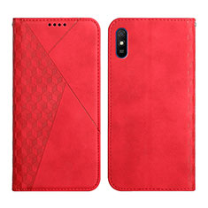 Xiaomi Redmi 9A用手帳型 レザーケース スタンド カバー Y02X Xiaomi レッド