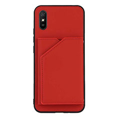 Xiaomi Redmi 9A用ケース 高級感 手触り良いレザー柄 Y01B Xiaomi レッド