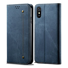 Xiaomi Redmi 9A用手帳型 布 スタンド B01S Xiaomi ネイビー