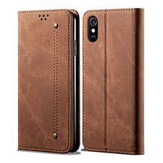 Xiaomi Redmi 9A用手帳型 布 スタンド B01S Xiaomi ブラウン