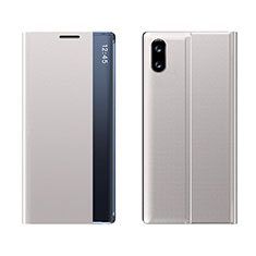 Xiaomi Redmi 9A用手帳型 レザーケース スタンド カバー Q04H Xiaomi シルバー