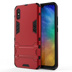 Xiaomi Redmi 9A用ハイブリットバンパーケース スタンド プラスチック 兼シリコーン カバー KC2 Xiaomi レッド