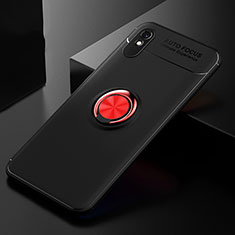 Xiaomi Redmi 9A用極薄ソフトケース シリコンケース 耐衝撃 全面保護 アンド指輪 マグネット式 バンパー SD2 Xiaomi レッド・ブラック