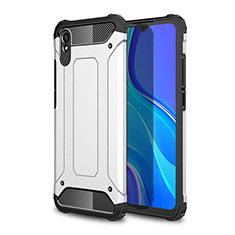 Xiaomi Redmi 9A用ハイブリットバンパーケース プラスチック 兼シリコーン カバー WL1 Xiaomi シルバー