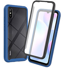 Xiaomi Redmi 9AT用360度 フルカバー ハイブリットバンパーケース クリア透明 プラスチック カバー ZJ3 Xiaomi ネイビー