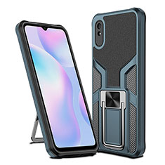 Xiaomi Redmi 9AT用ハイブリットバンパーケース プラスチック アンド指輪 マグネット式 ZL1 Xiaomi シアン