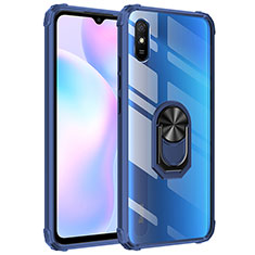 Xiaomi Redmi 9AT用ハイブリットバンパーケース プラスチック アンド指輪 マグネット式 MQ2 Xiaomi ネイビー