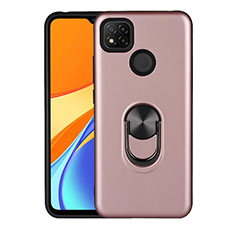 Xiaomi Redmi 9C用ハイブリットバンパーケース プラスチック アンド指輪 マグネット式 S02 Xiaomi ローズゴールド