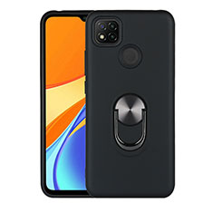 Xiaomi Redmi 9C用ハイブリットバンパーケース プラスチック アンド指輪 マグネット式 S02 Xiaomi ブラック