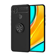 Xiaomi Redmi 9C用極薄ソフトケース シリコンケース 耐衝撃 全面保護 アンド指輪 マグネット式 バンパー SD1 Xiaomi ブラック