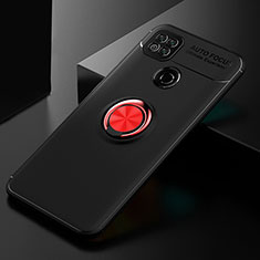 Xiaomi Redmi 9C用極薄ソフトケース シリコンケース 耐衝撃 全面保護 アンド指輪 マグネット式 バンパー SD2 Xiaomi レッド・ブラック