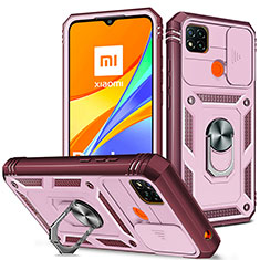 Xiaomi Redmi 9C用ハイブリットバンパーケース プラスチック アンド指輪 マグネット式 MQ5 Xiaomi ピンク