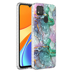 Xiaomi Redmi 9C用シリコンケース ソフトタッチラバー バタフライ パターン カバー Y04B Xiaomi モスグリー