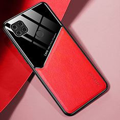 Xiaomi Redmi 9C用シリコンケース ソフトタッチラバー レザー柄 アンドマグネット式 Xiaomi レッド