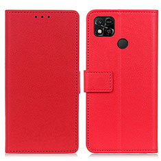 Xiaomi Redmi 9C NFC用手帳型 レザーケース スタンド カバー M08L Xiaomi レッド